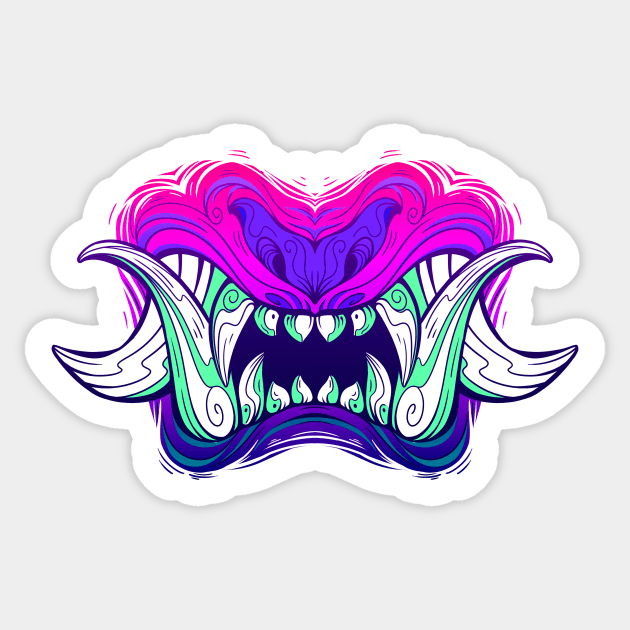 Oni Mouth Sticker by ChocolateRaisinFury